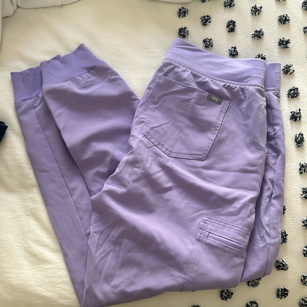 Figs purple jogger scrub pants